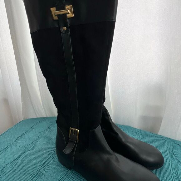 Karen Scott Women's Wide Calf Microsuede Deliee 2 Riding Boots Black Size 9 NWOT - Picture 3 of 7